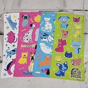 American Greetings Stickers‎ Cartoon Animals Pets Cats Dogs Lot Of 4 Full Sheets
